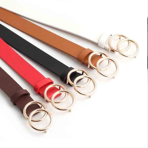 Women PU Leather Metal Buckle Belts