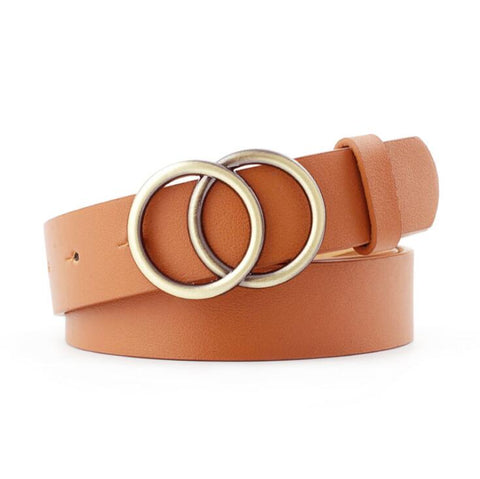 Women PU Leather Metal Buckle Belts