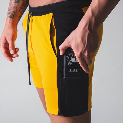 Men Cotton Casual Patchwork Shorts