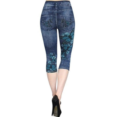 Women Stretch Printed Leggings Short