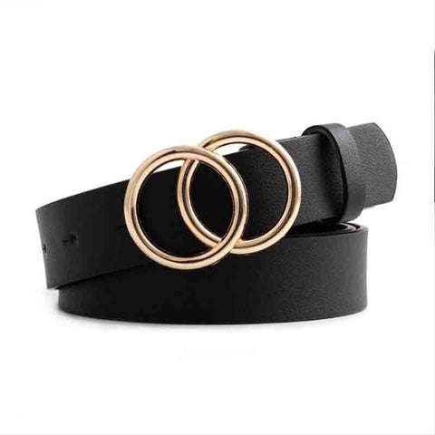 Women PU Leather Metal Buckle Belts