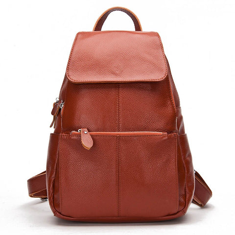 Women Genuine Leather Large Backpack