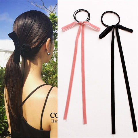 Women Long Tassel Hair Ties Bands