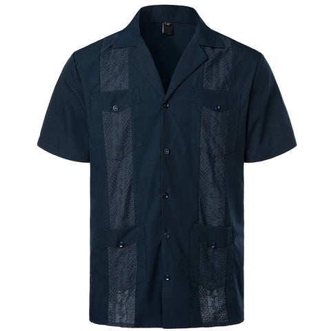 Cuban Camp Collar Guayabera Shirt