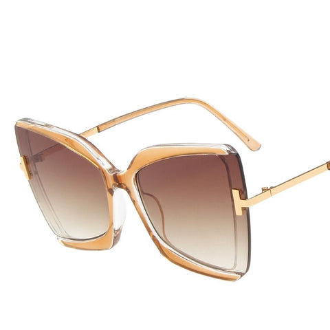 Big frame T word sunglasses for women