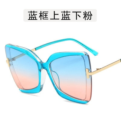 Big frame T word sunglasses for women