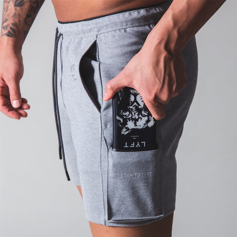 Men Cotton Casual Patchwork Shorts