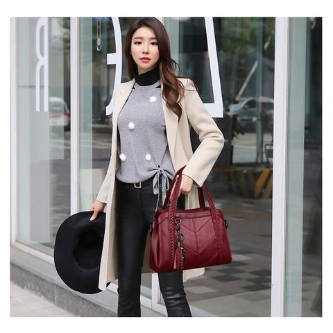 Ladies Vintage Genuine Leather Crossbody Bag
