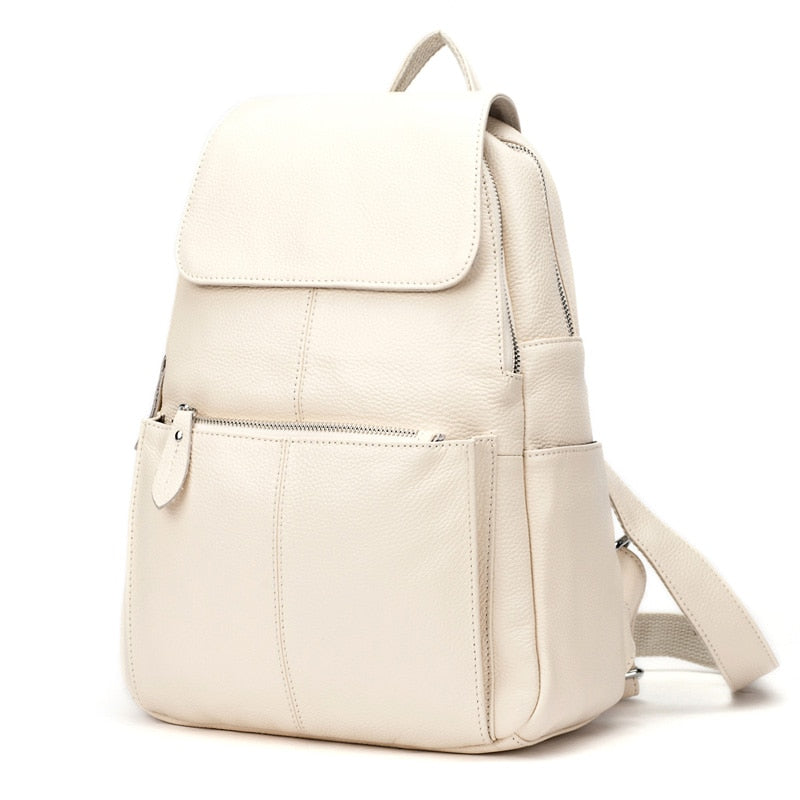 Women Genuine Leather Large Backpack