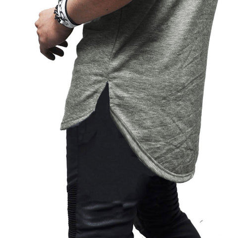 Men Short Sleeve zipper tshirt
