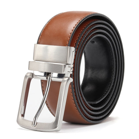 Men Leather Reversible Buckle Belt