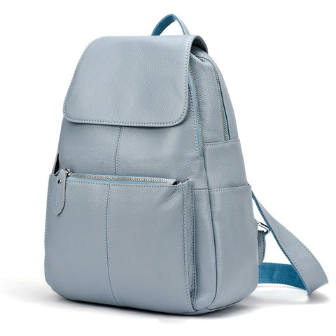 Women Genuine Leather Large Backpack