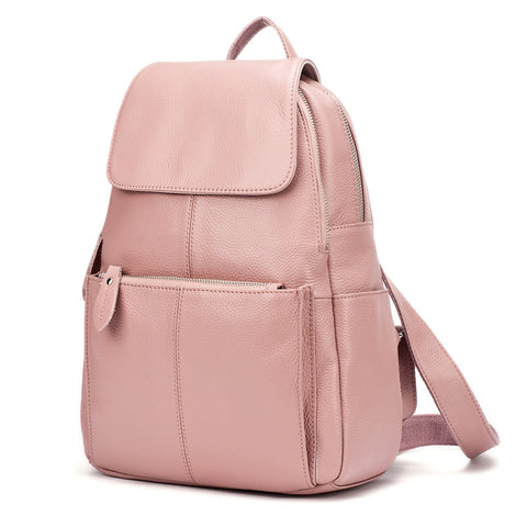 Women Genuine Leather Large Backpack