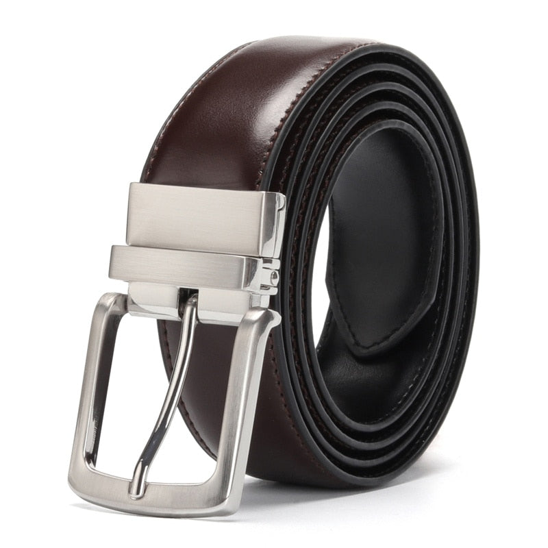 Men Leather Reversible Buckle Belt