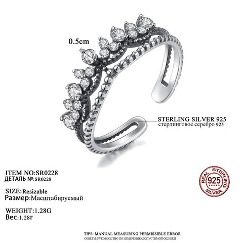 Fashion Vintage Silver Sterling Open Rings