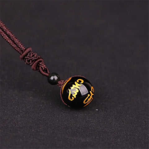 Eye Stone Beads Ball Transfer Pendant Necklace
