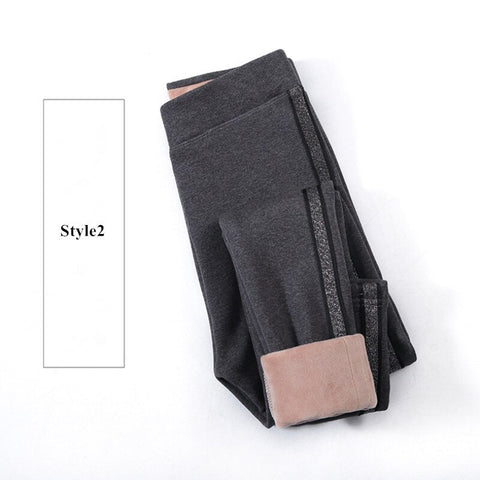 Women Winter Cotton Velvet Leggings Pants