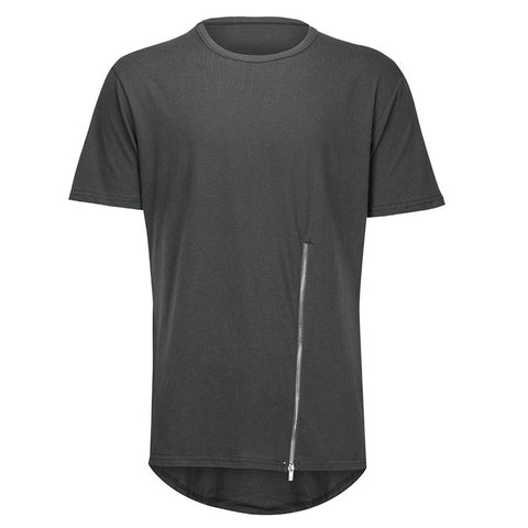 Men Short Sleeve zipper tshirt