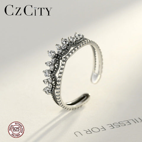 Fashion Vintage Silver Sterling Open Rings