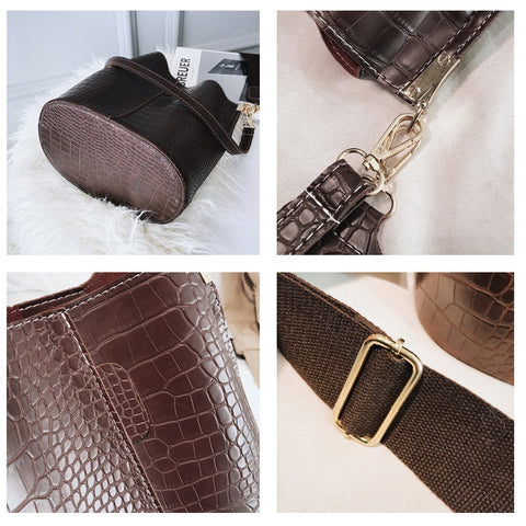 Women Crocodile Crossbody Bag