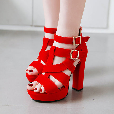 Women Ankle Strap Cross Tied  Sandals