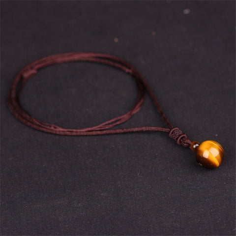Eye Stone Beads Ball Transfer Pendant Necklace