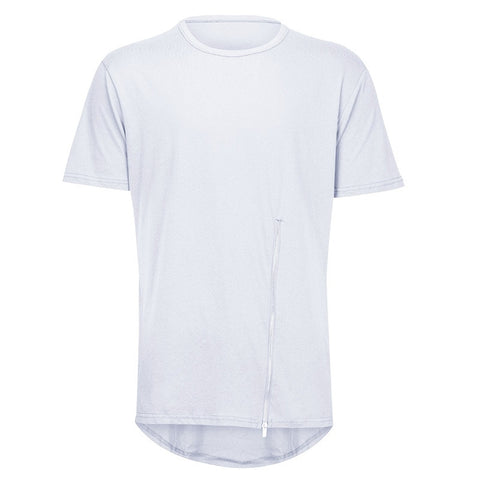 Men Short Sleeve zipper tshirt