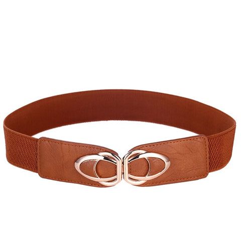 Women Leather Elastic braided Belts