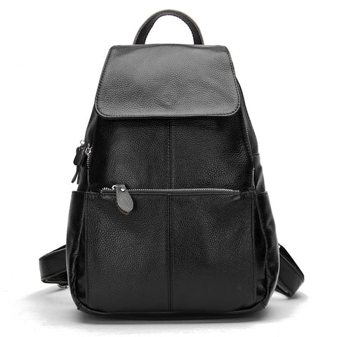 Women Genuine Leather Large Backpack