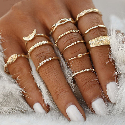 Women Vintage Boho  Figure Rings Sets