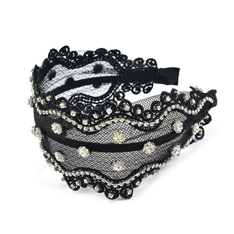Women Embroidery Flower Wide Headbands
