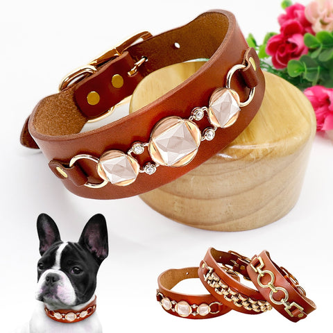 Dog Durable Genuine Leather Collar