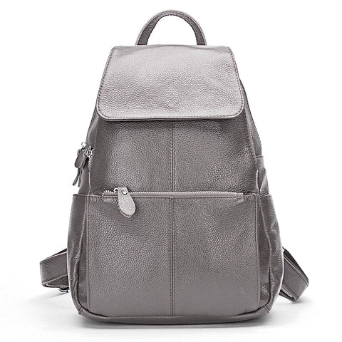 Women Genuine Leather Large Backpack