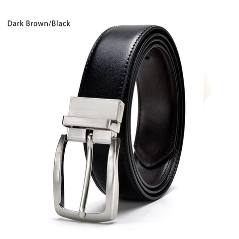 Men Leather Reversible Buckle Belt