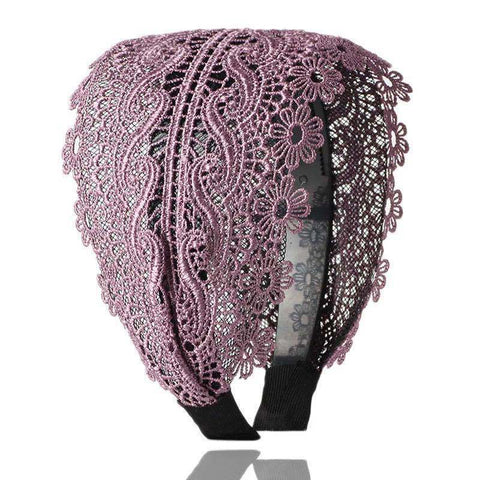 Women Embroidery Flower Wide Headbands