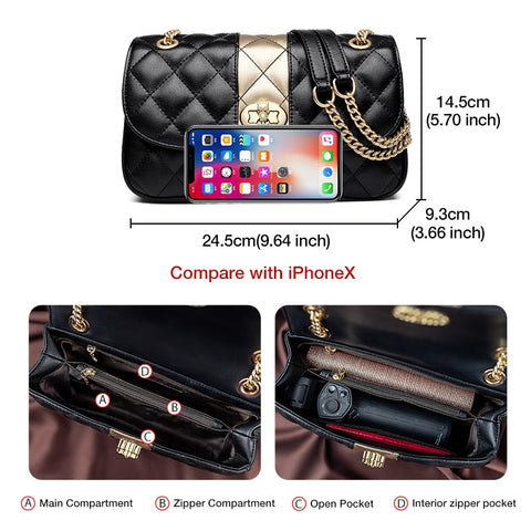 Women Diamond Lattice Crossbody Bag
