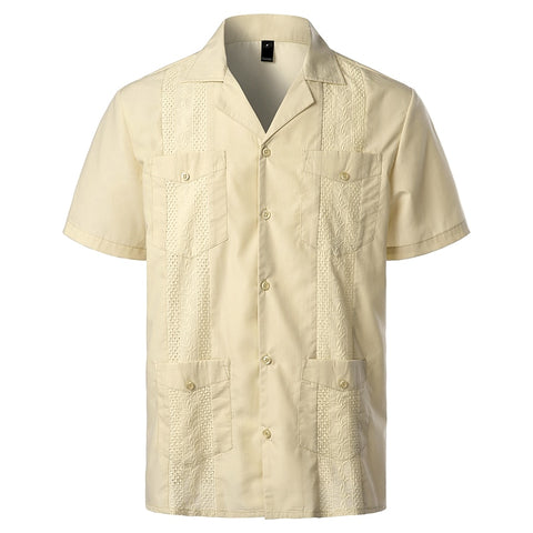 Cuban Camp Collar Guayabera Shirt