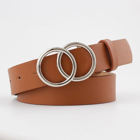 Women PU Leather Metal Buckle Belts