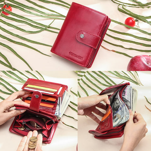 Women Men Genuine Leather Wallets