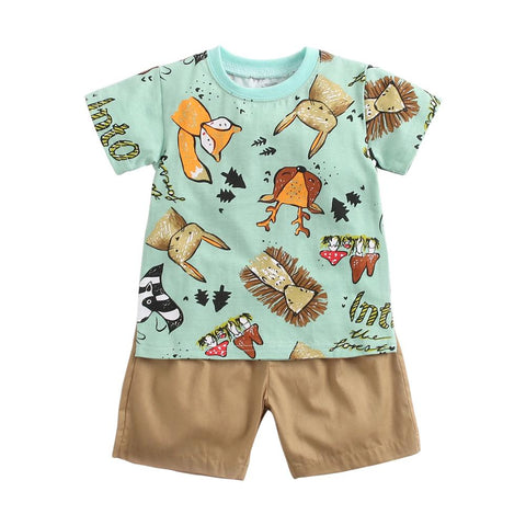 Boys Summer Cartoon Clothing Sets