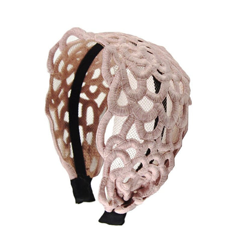 Women Embroidery Flower Wide Headbands