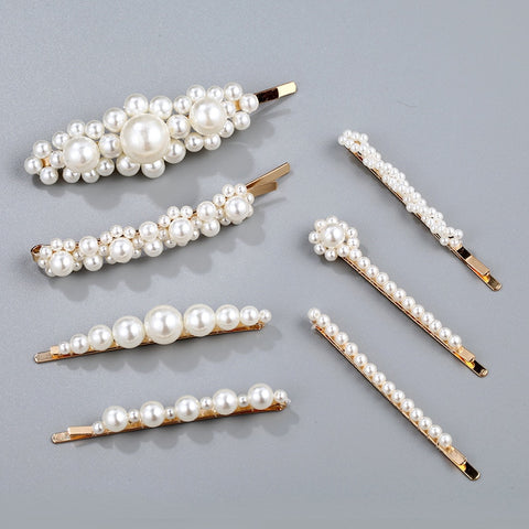 Women Handmade Pearls Hair Clips