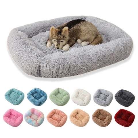Long Plush Square Dog Beds