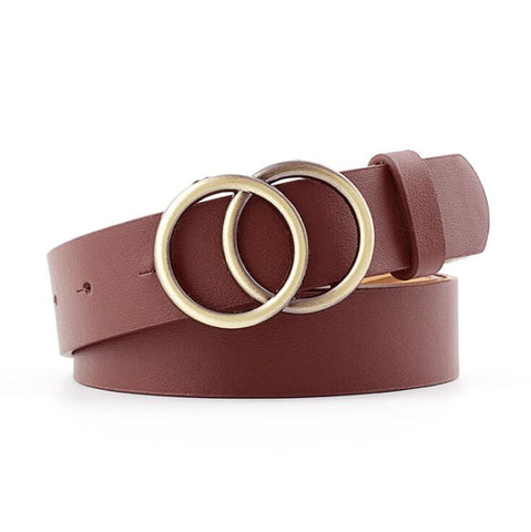 Women PU Leather Metal Buckle Belts