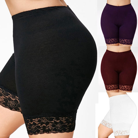 Women Short Leggings Lace Trim Skirt