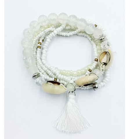 Bohemia  Beaded Shell Bracelet Set