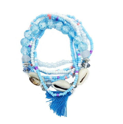 Bohemia  Beaded Shell Bracelet Set