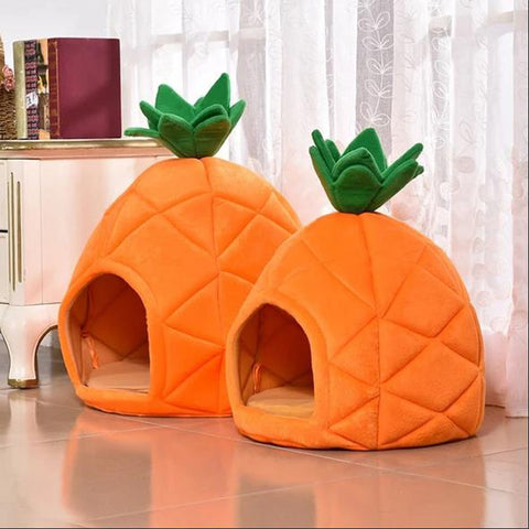 Dog Foldable Pineapple House Bed