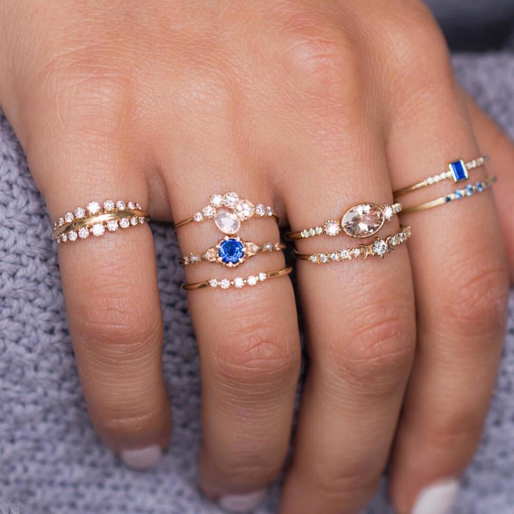 Women Vintage Boho  Figure Rings Sets