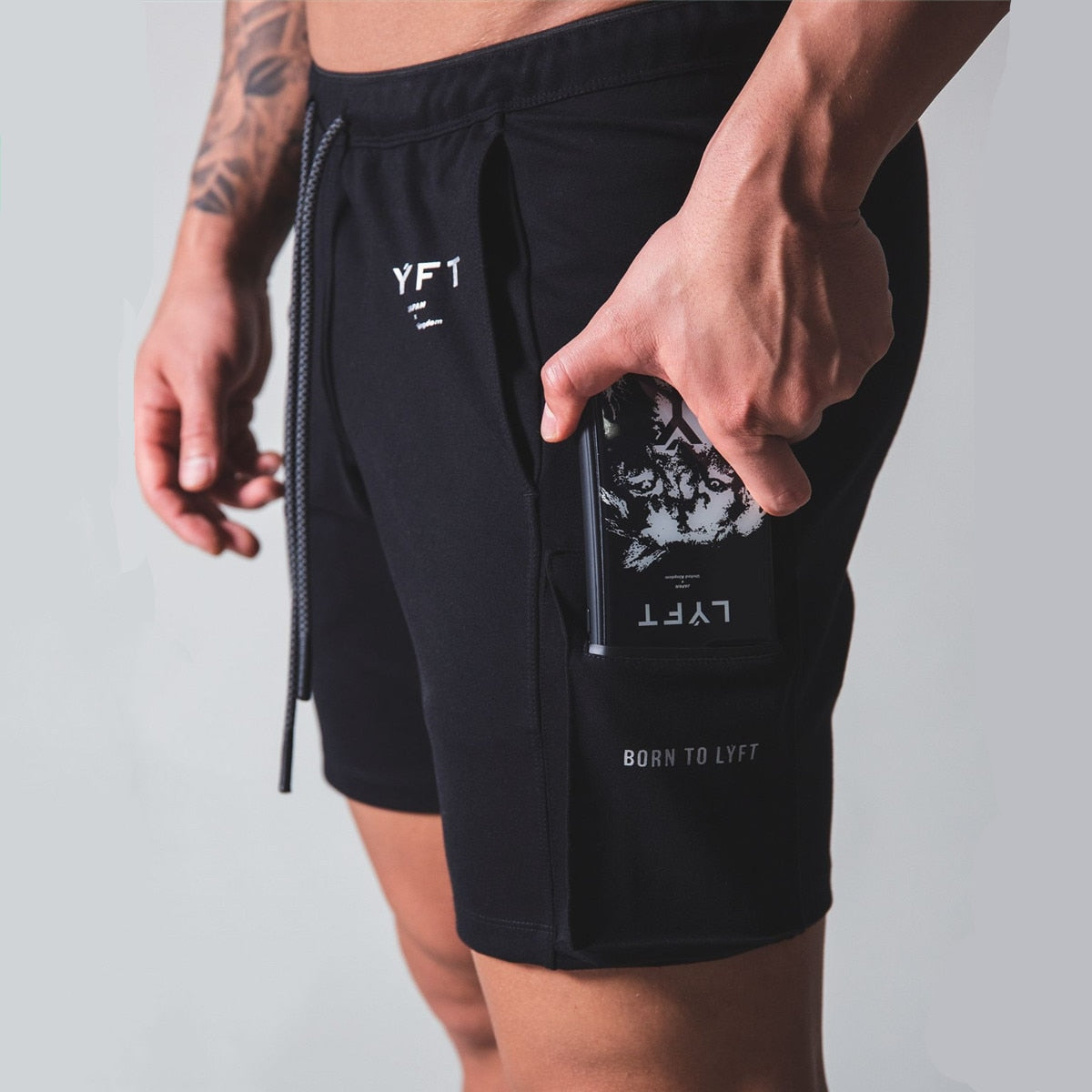 Men Cotton Casual Patchwork Shorts